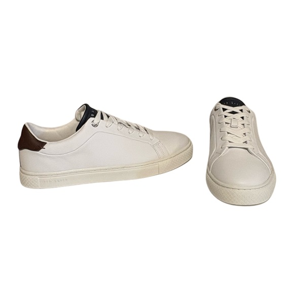 Ted Baker Men's Off-White and Brown Sneakers - Picture 4 of 9